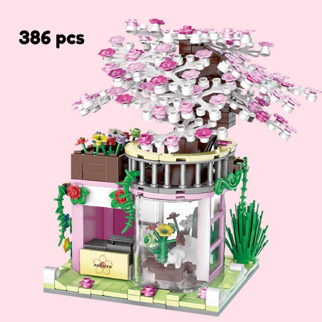 Micro Sakura Cherry Blossom and Orchid Stores Building Sets - Kawaiies - Adorable - Cute - Plushies - Plush - Kawaii