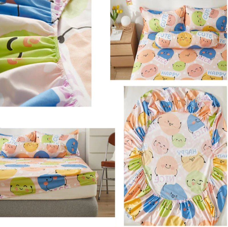 Millions of Happy Emojis Fitted Bedsheet - Kawaiies - Adorable - Cute - Plushies - Plush - Kawaii