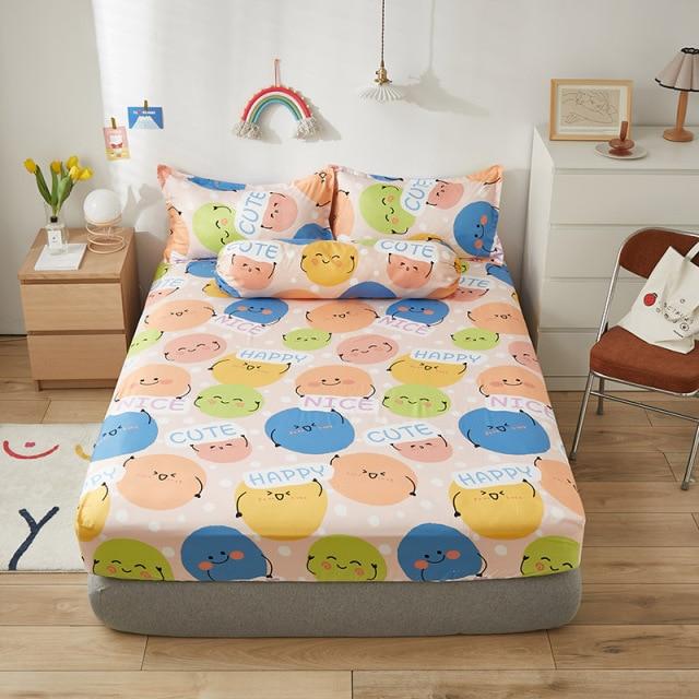 Millions of Happy Emojis Fitted Bedsheet - Kawaiies - Adorable - Cute - Plushies - Plush - Kawaii
