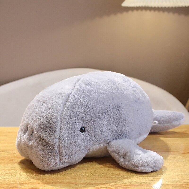 kawaiies-softtoys-plushies-kawaii-plush-Milo the Fluffy White Manatee Plush | NEW Soft toy Light Grey 50cm 