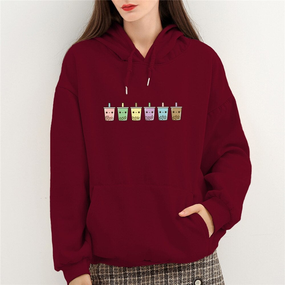 Mini Bubbleteas Part-Cotton Hoodie - Kawaiies - Adorable - Cute - Plushies - Plush - Kawaii
