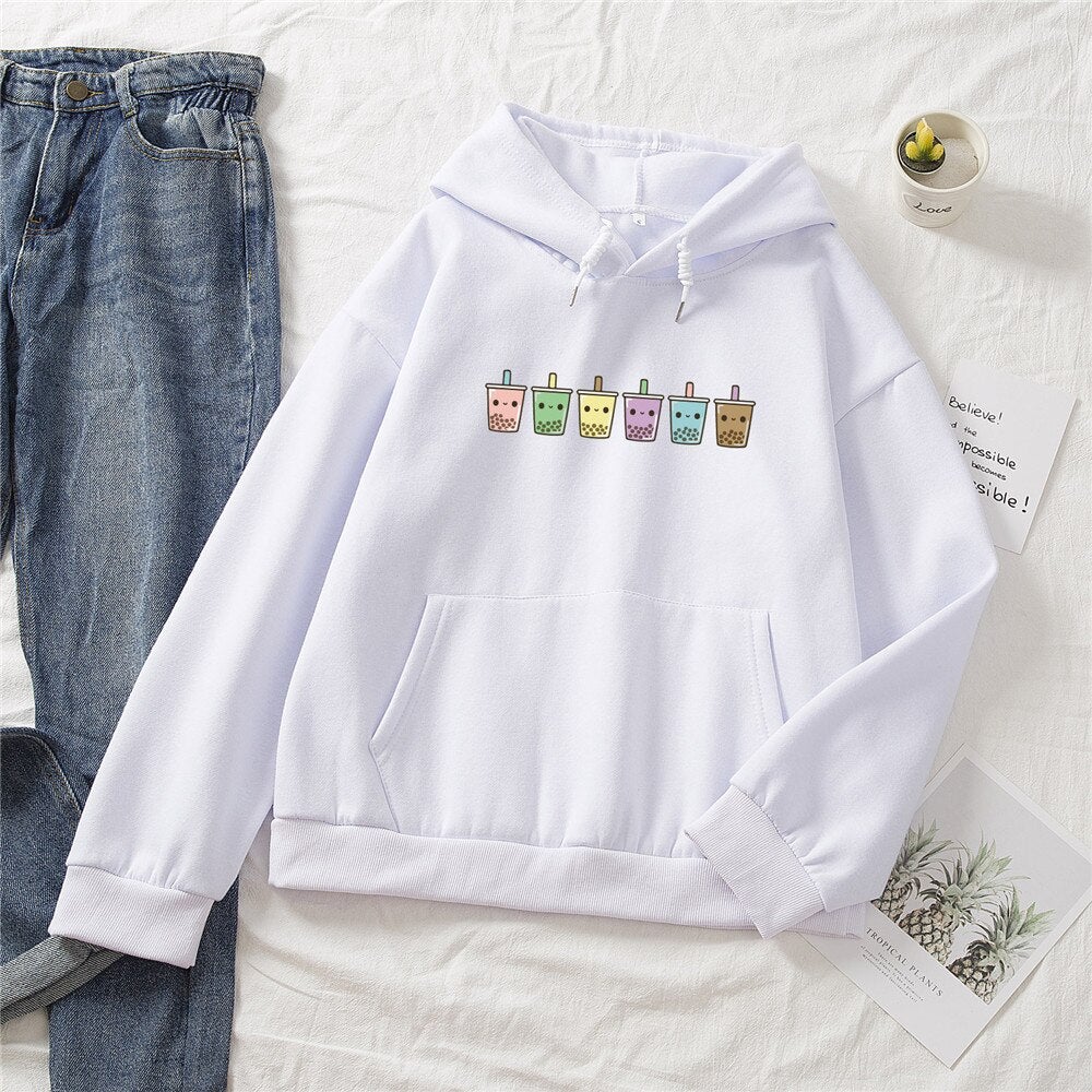 Mini Bubbleteas Part-Cotton Hoodie - Kawaiies - Adorable - Cute - Plushies - Plush - Kawaii