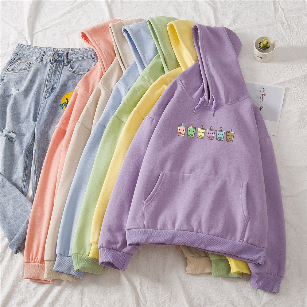 Mini Bubbleteas Part-Cotton Hoodie - Kawaiies - Adorable - Cute - Plushies - Plush - Kawaii
