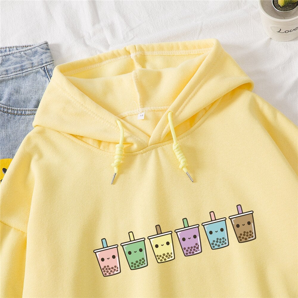 Mini Bubbleteas Part-Cotton Hoodie - Kawaiies - Adorable - Cute - Plushies - Plush - Kawaii