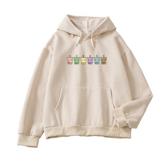 Mini Bubbleteas Part-Cotton Hoodie - Kawaiies - Adorable - Cute - Plushies - Plush - Kawaii