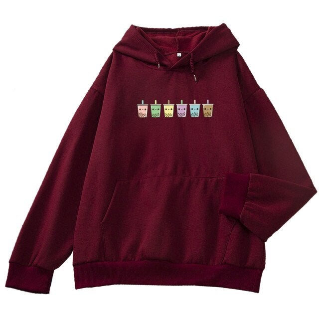 Mini Bubbleteas Part-Cotton Hoodie - Kawaiies - Adorable - Cute - Plushies - Plush - Kawaii
