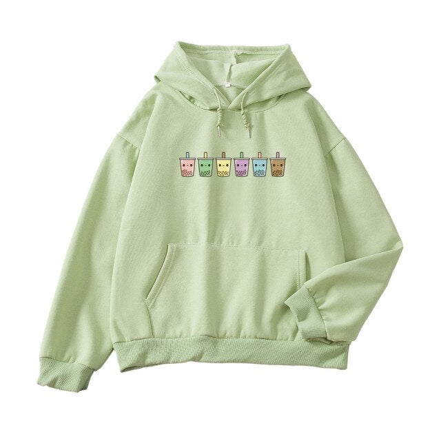Mini Bubbleteas Part-Cotton Hoodie - Kawaiies - Adorable - Cute - Plushies - Plush - Kawaii