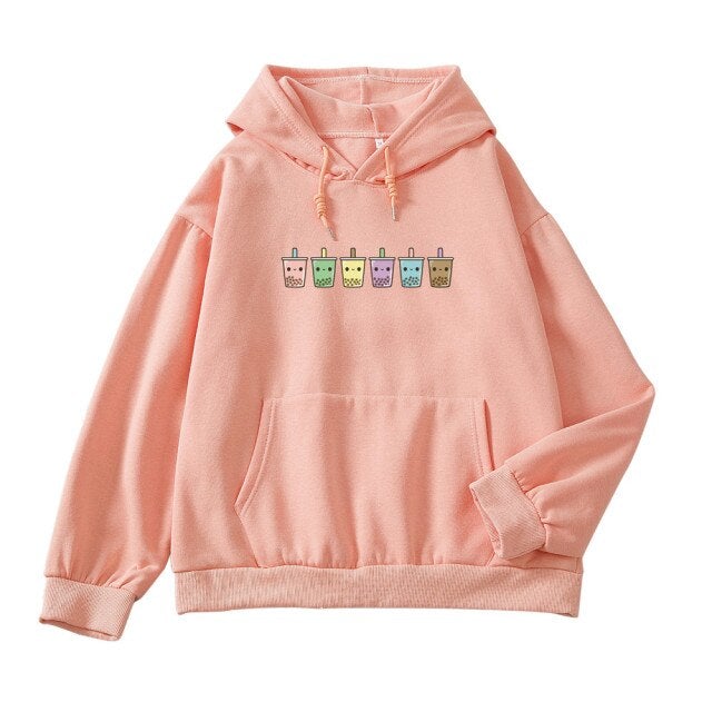 Mini Bubbleteas Part-Cotton Hoodie - Kawaiies - Adorable - Cute - Plushies - Plush - Kawaii