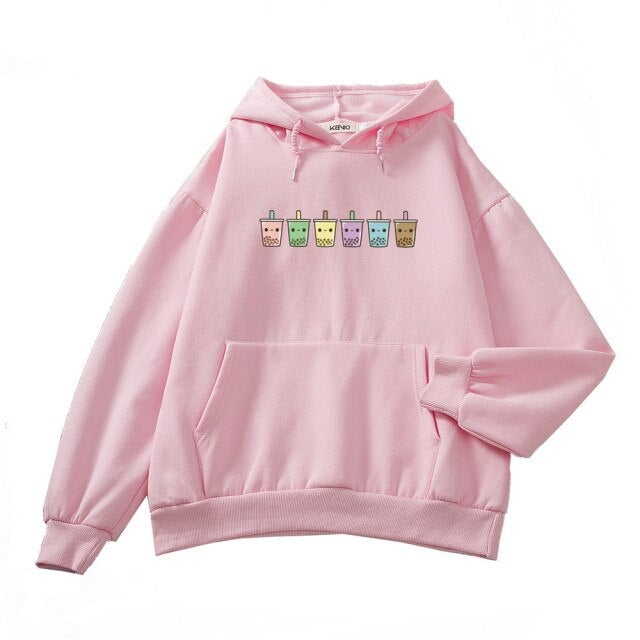 Mini Bubbleteas Part-Cotton Hoodie - Kawaiies - Adorable - Cute - Plushies - Plush - Kawaii