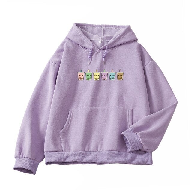 Mini Bubbleteas Part-Cotton Hoodie - Kawaiies - Adorable - Cute - Plushies - Plush - Kawaii
