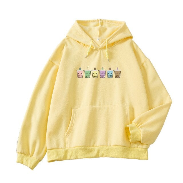 Mini Bubbleteas Part-Cotton Hoodie - Kawaiies - Adorable - Cute - Plushies - Plush - Kawaii