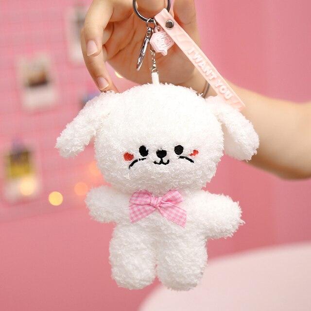 Plush Teddy Bear Rabbit Keychain Furry Soft Kawaii