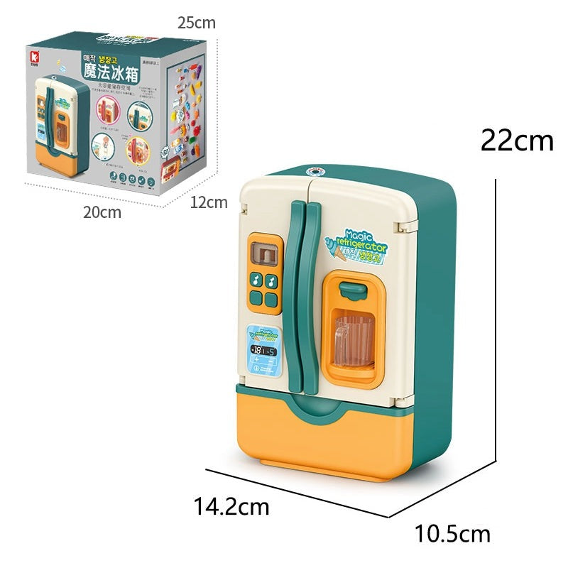 Mini Fridge Refrigerator 39pc Kitchen Kids Toys with Ice Dispenser