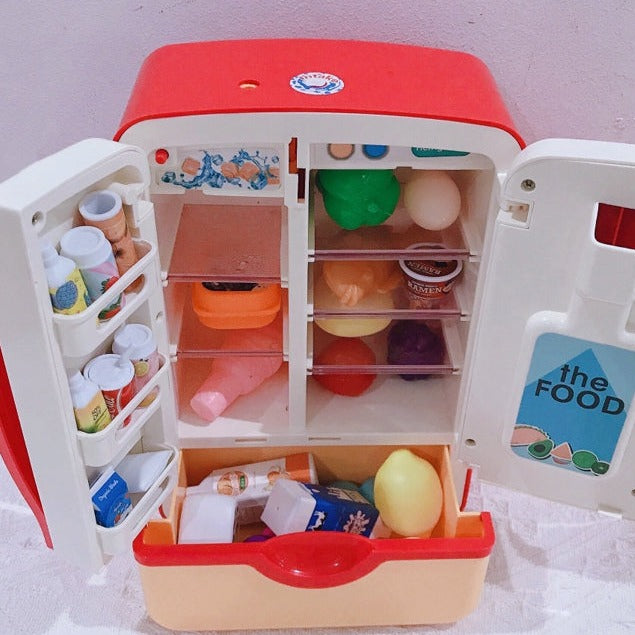 Mini Fridge Refrigerator 39pc Kitchen Kids Toys with Ice Dispenser, Steam & Lights - Kawaiies - Adorable - Cute - Plushies - Plush - Kawaii