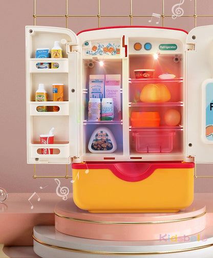 Mini Fridge Refrigerator 39pc Kitchen Kids Toys with Ice Dispenser, Steam & Lights - Kawaiies - Adorable - Cute - Plushies - Plush - Kawaii