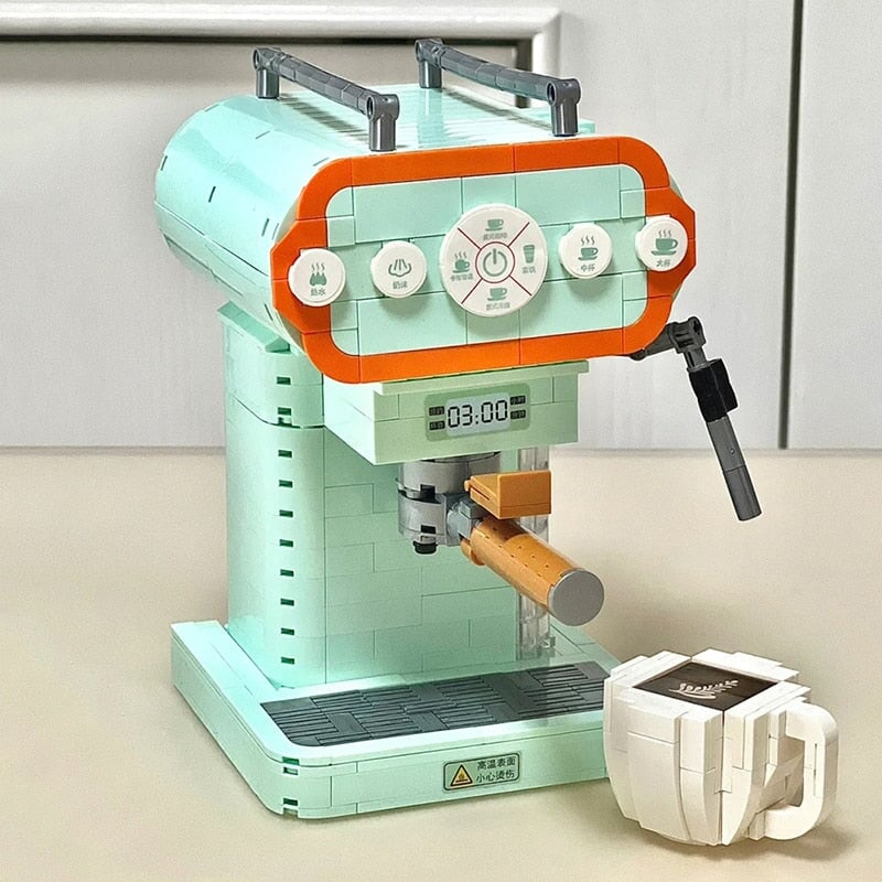 Mint Green Coffee Machine Building Blocks - Kawaiies - Adorable - Cute - Plushies - Plush - Kawaii