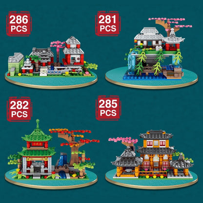 Mountain Pavilion and Sakura View Building Blocks - Kawaiies - Adorable - Cute - Plushies - Plush - Kawaii