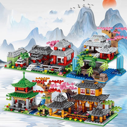 Mountain Pavilion and Sakura View Building Blocks - Kawaiies - Adorable - Cute - Plushies - Plush - Kawaii