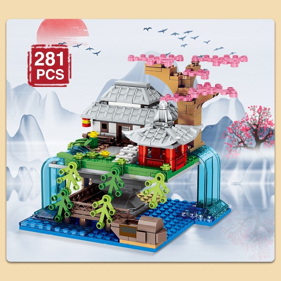 Mountain Pavilion and Sakura View Building Blocks - Kawaiies - Adorable - Cute - Plushies - Plush - Kawaii