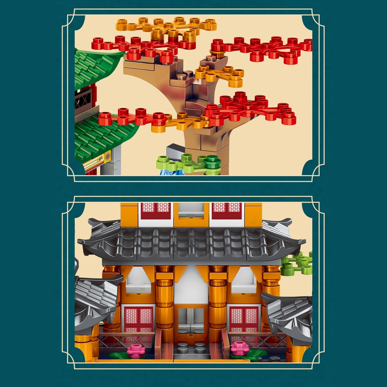 Mountain Pavilion and Sakura View Building Blocks - Kawaiies - Adorable - Cute - Plushies - Plush - Kawaii