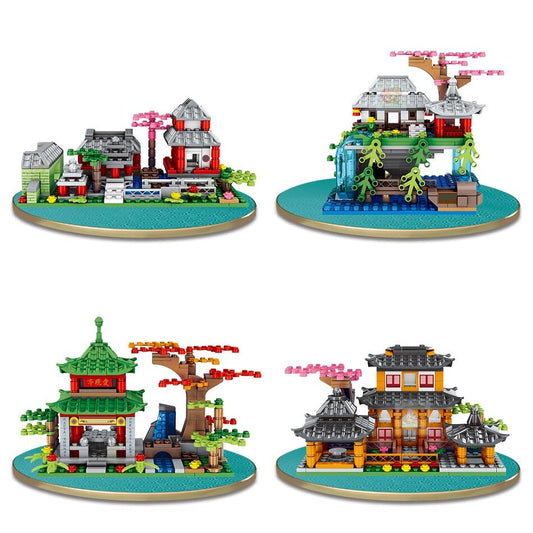 Mountain Pavilion and Sakura View Building Blocks - Kawaiies - Adorable - Cute - Plushies - Plush - Kawaii