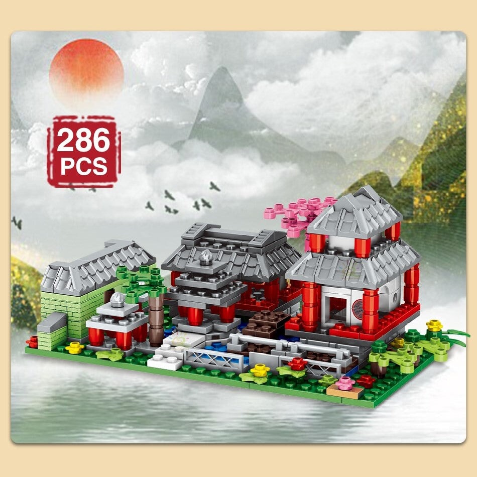 Mountain Pavilion and Sakura View Building Blocks - Kawaiies - Adorable - Cute - Plushies - Plush - Kawaii