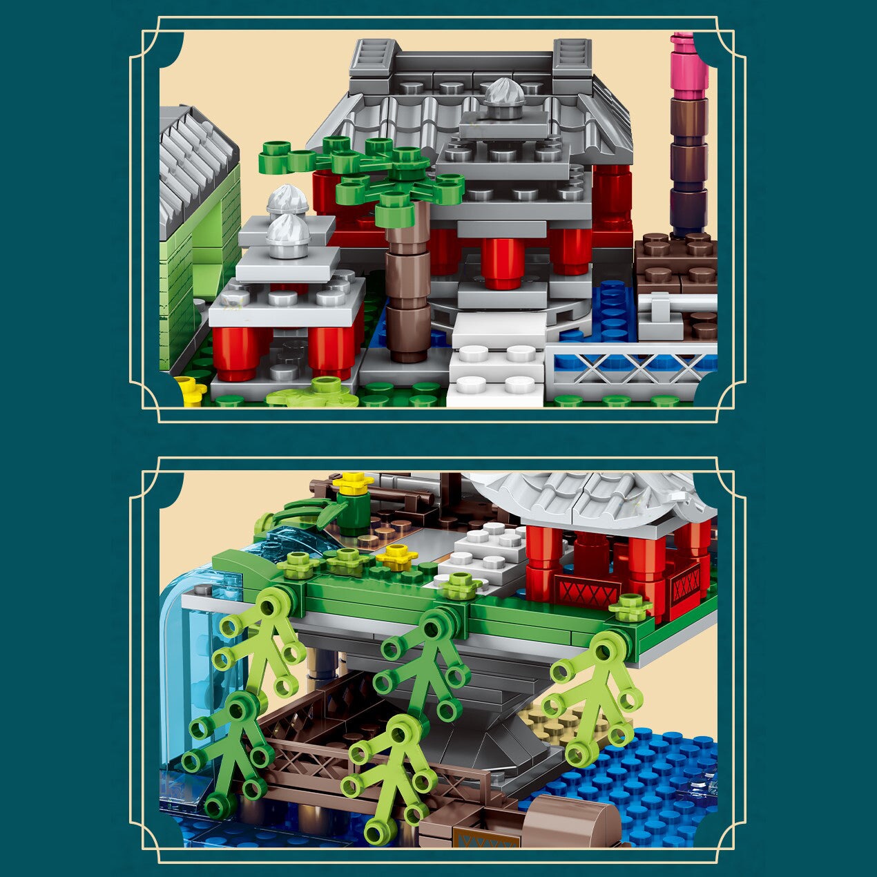 Mountain Pavilion and Sakura View Building Blocks - Kawaiies - Adorable - Cute - Plushies - Plush - Kawaii
