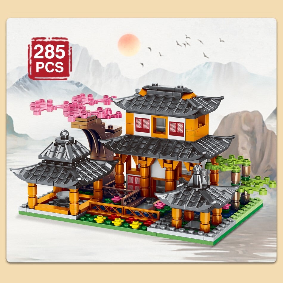 Mountain Pavilion and Sakura View Building Blocks - Kawaiies - Adorable - Cute - Plushies - Plush - Kawaii