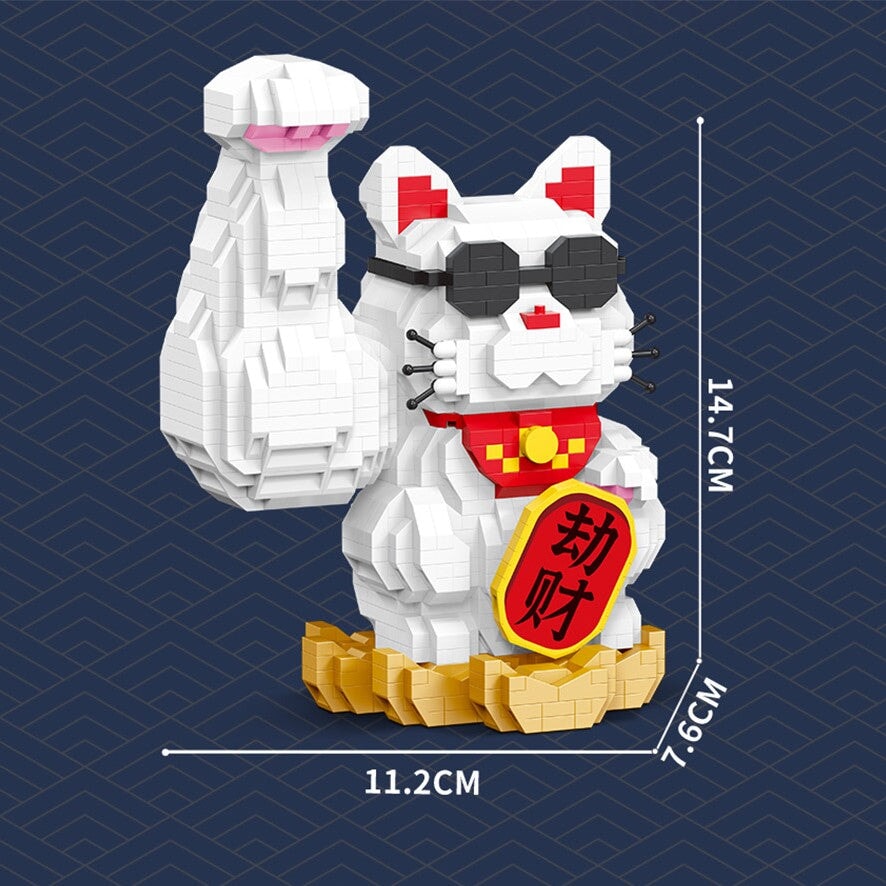 Muscle Lucky Cat & Kimono Outfit Nano Building Blocks - Kawaiies - Adorable - Cute - Plushies - Plush - Kawaii