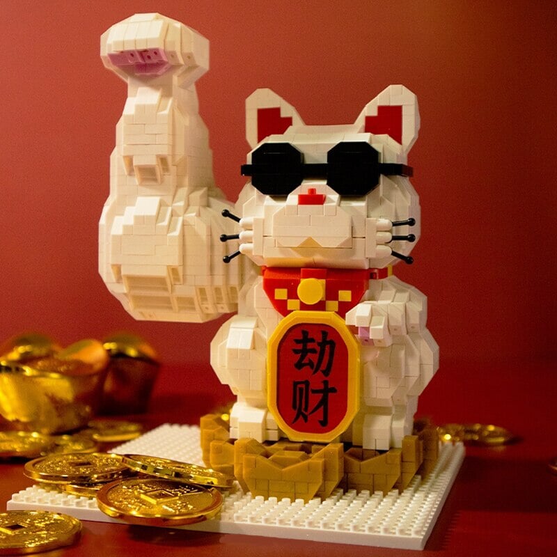 Muscle Lucky Cat & Kimono Outfit Nano Building Blocks - Kawaiies - Adorable - Cute - Plushies - Plush - Kawaii