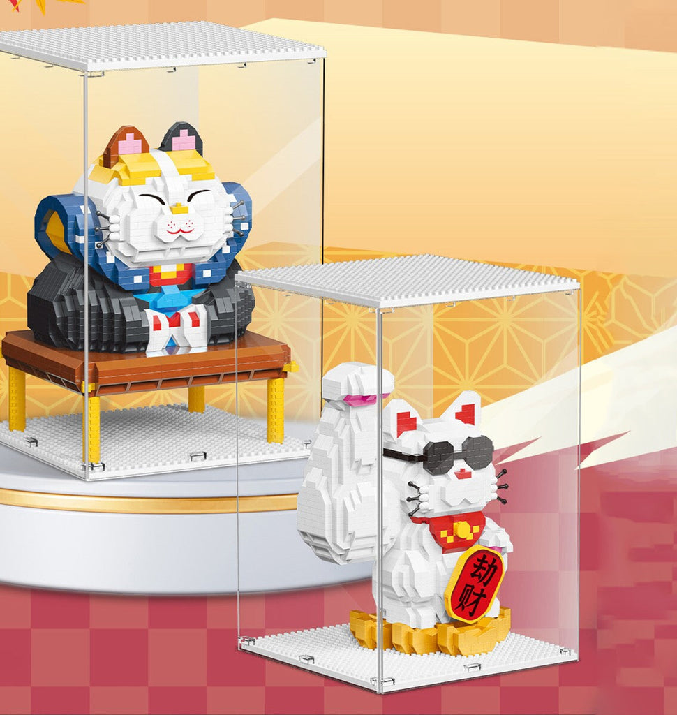 Muscle Lucky Cat & Kimono Outfit Nano Building Blocks - Kawaiies - Adorable - Cute - Plushies - Plush - Kawaii