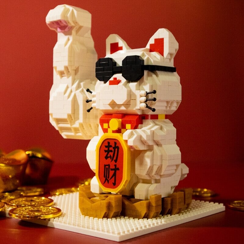 Muscle Lucky Cat & Kimono Outfit Nano Building Blocks - Kawaiies - Adorable - Cute - Plushies - Plush - Kawaii