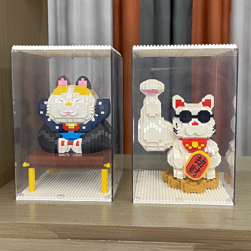 Muscle Lucky Cat & Kimono Outfit Nano Building Blocks - Kawaiies - Adorable - Cute - Plushies - Plush - Kawaii