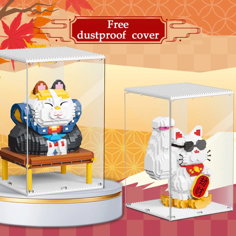 Muscle Lucky Cat & Kimono Outfit Nano Building Blocks - Kawaiies - Adorable - Cute - Plushies - Plush - Kawaii