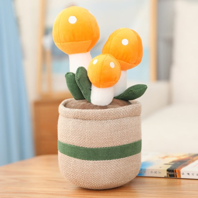 Mushroom Pot Plant Plushie - Kawaiies - Adorable - Cute - Plushies - Plush - Kawaii