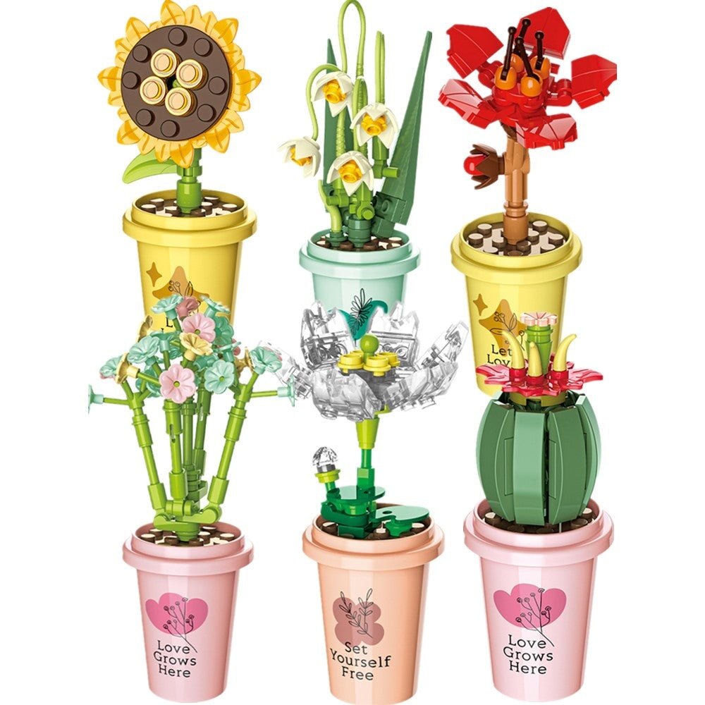 kawaiies-softtoys-plushies-kawaii-plush-My Timeless and Cheerful Flower in a Pot Building Blocks | NEW Build it 