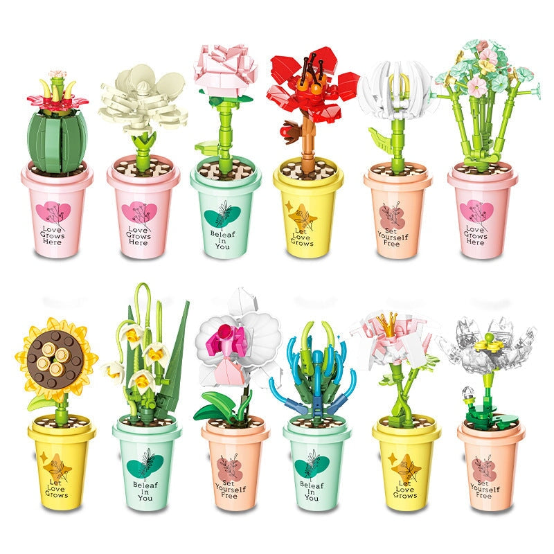 kawaiies-softtoys-plushies-kawaii-plush-My Timeless and Cheerful Flower in a Pot Building Blocks | NEW Build it 