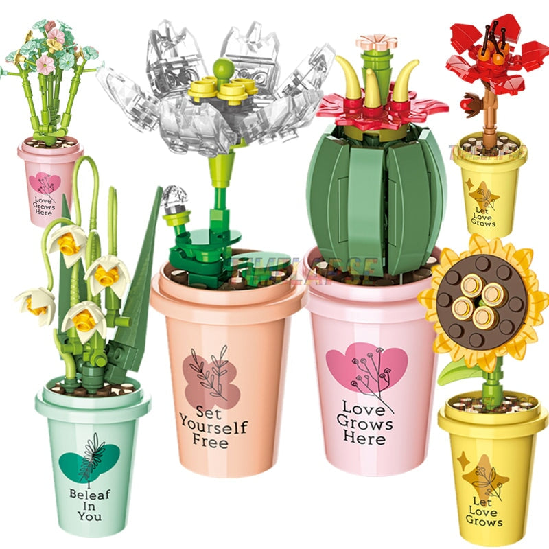 kawaiies-softtoys-plushies-kawaii-plush-My Timeless and Cheerful Flower in a Pot Building Blocks | NEW Build it 