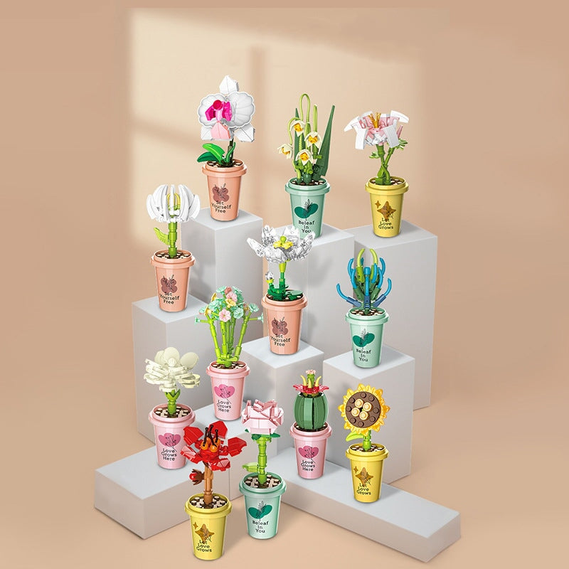 kawaiies-softtoys-plushies-kawaii-plush-My Timeless and Cheerful Flower in a Pot Building Blocks | NEW Build it 