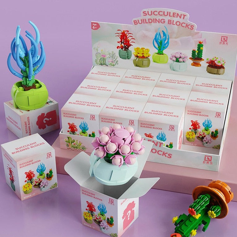 Mystery Blind Box Flower Succulent Cactus Building Blocks - Kawaiies - Adorable - Cute - Plushies - Plush - Kawaii