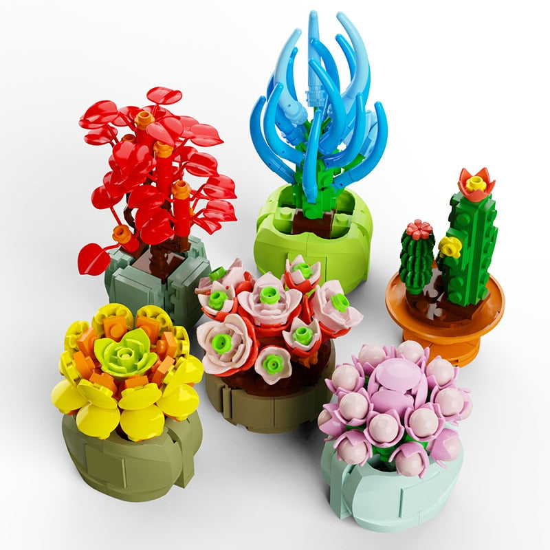 Mystery Blind Box Flower Succulent Cactus Building Blocks - Kawaiies - Adorable - Cute - Plushies - Plush - Kawaii