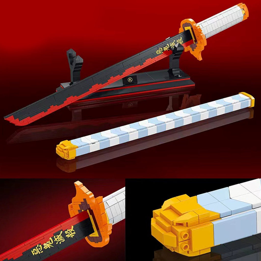 Nichirin Flame Katana Building Set with Saya & Stand - Kawaiies - Adorable - Cute - Plushies - Plush - Kawaii