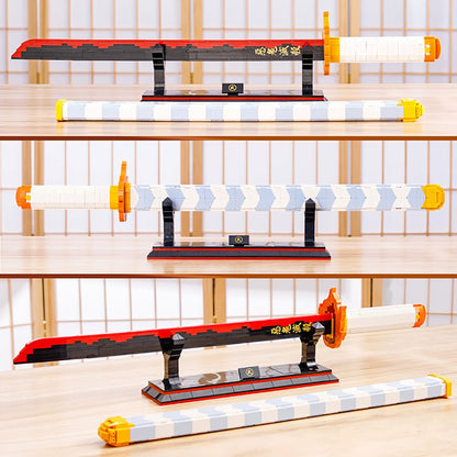 Nichirin Flame Katana Building Set with Saya & Stand - Kawaiies - Adorable - Cute - Plushies - Plush - Kawaii