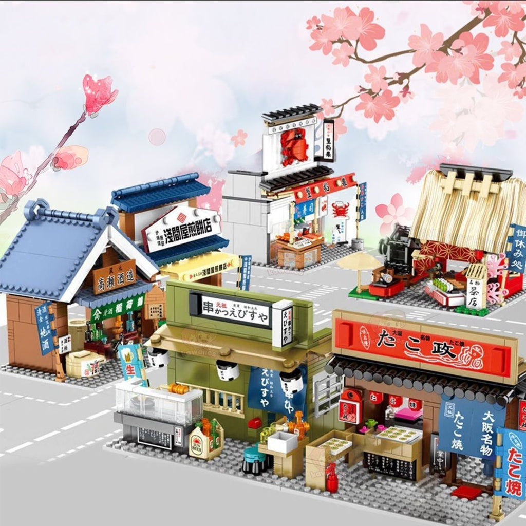 Nippombashi Dori Street Japanese Restaurants Building Sets - Kawaiies - Adorable - Cute - Plushies - Plush - Kawaii