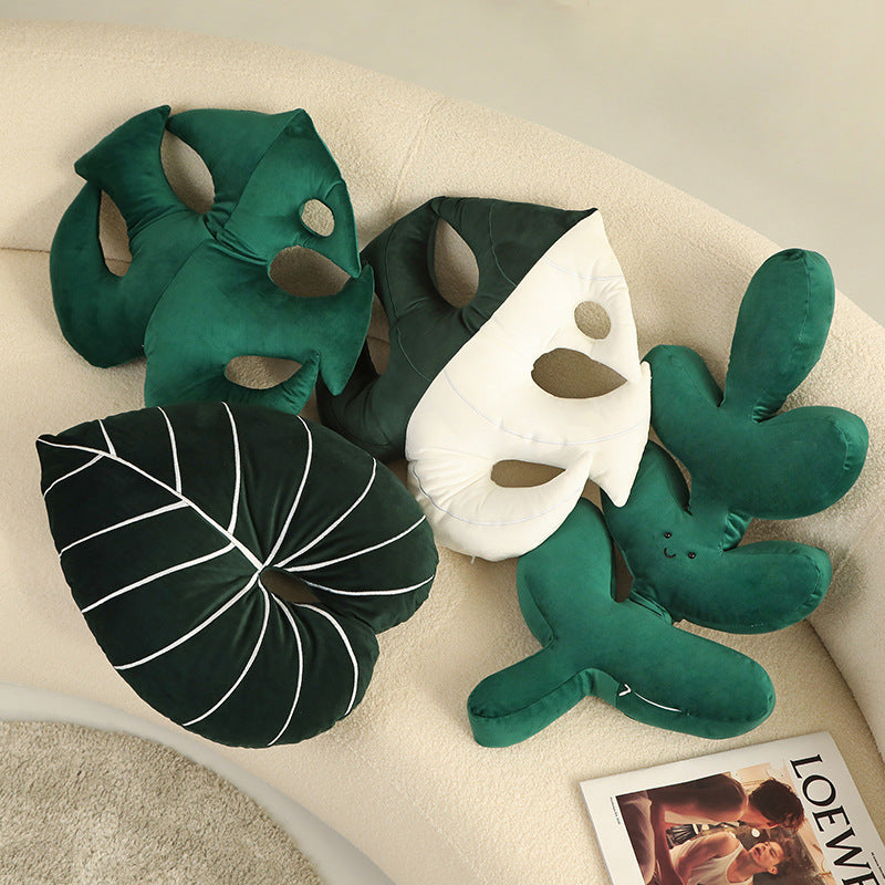 Nordic Green Lifelike Leaf Plushies Pillow Kawaiies