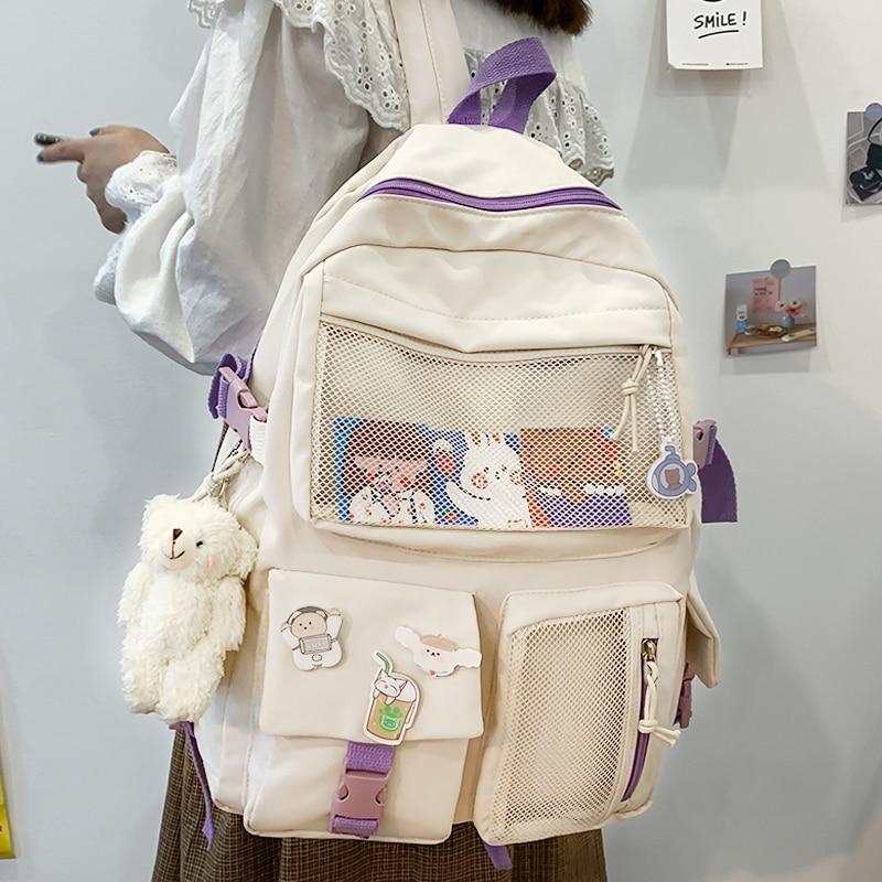 Nylon Study Besties Backpack - Kawaiies - Adorable - Cute - Plushies - Plush - Kawaii