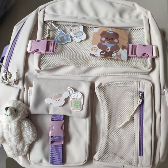 Nylon Study Besties Backpack - Kawaiies - Adorable - Cute - Plushies - Plush - Kawaii