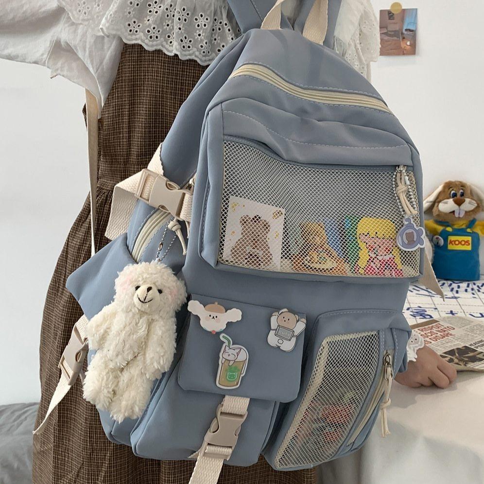 Nylon Study Besties Backpack - Kawaiies - Adorable - Cute - Plushies - Plush - Kawaii