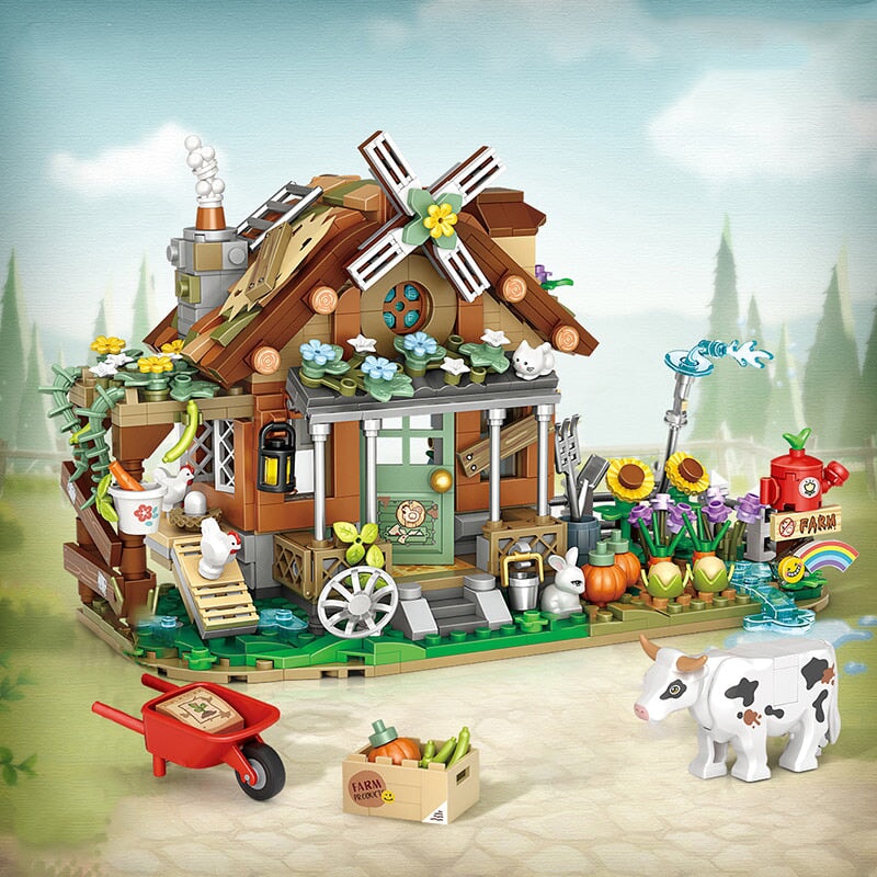 Old MacDonald Farm House Micro Building Block - Kawaiies - Adorable - Cute - Plushies - Plush - Kawaii
