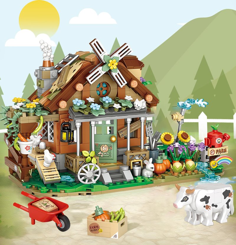 Old MacDonald Farm House Micro Building Block - Kawaiies - Adorable - Cute - Plushies - Plush - Kawaii